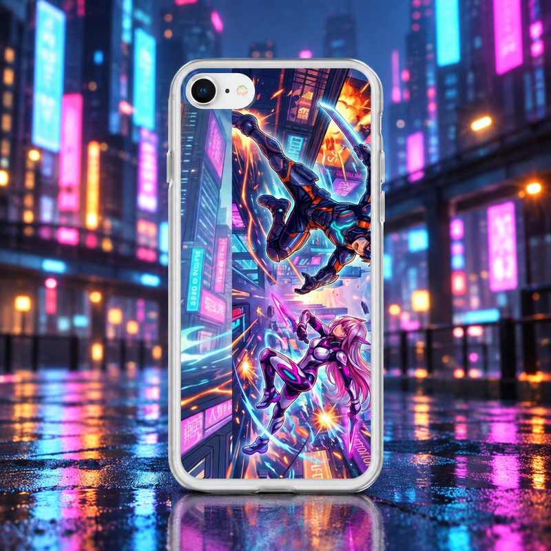 Cyberpunk Neon – Coque Transparente iPhone | AkumaSkins
