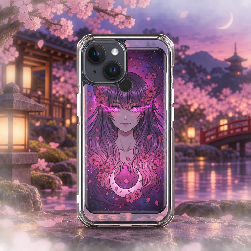 Sakura Moon – Coque MagSafe Transparente iPhone | AkumaSkins